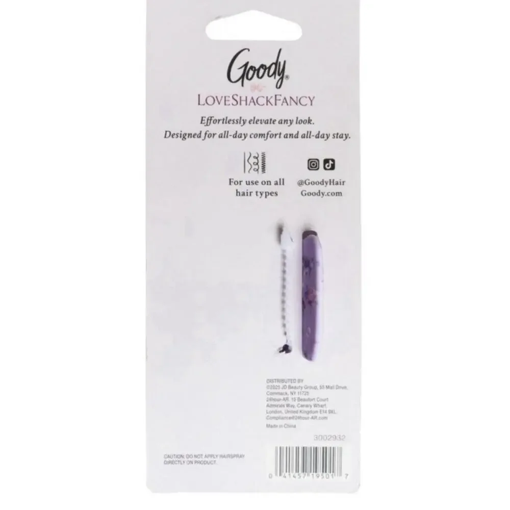 LoveShackFancy x Goody Happy Thoughts Large Claw Clip Hibiscus Purple NWT